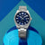 Herren-Armbanduhr Edelstahlband mit blauem Zifferblatt, 10BAR, Datum und drei Zeigern
