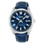 Herren-Armbanduhr LORUS mit blauem Lederband, rundem Zifferblatt und Mineralglas