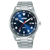 Lorus Sport Herrenuhr mit dunkelblauem Zifferblatt, silbernem Metallband, analoger Anzeige