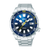 Lorus Sport Herrenuhr mit blauem Zifferblatt, drehbarer Lünette und Edelstahlband