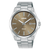 Herrenarmbanduhr mit silbernem Metallband, braunem Zifferblatt und Lorus-Schriftzug, 10 bar