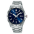 Lorus Sports-Herrenuhr mit dunkelblauem Zifferblatt, Edelstahlband und Datumsanzeige