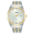 Lorus Herrenarmbanduhr mit silbernem Band und goldenen Akzenten, hellblauem Zifferblatt