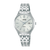 Lorus Damenarmbanduhr mit silbernem Edelstahlarmband, weißem Zifferblatt und Mineralglas