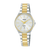 Lorus Damenarmbanduhr mit weißem Zifferblatt, Saphirglas und zweifarbigem Edelstahlband