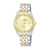 Lorus Damenarmbanduhr mit zweifarbigem Edelstahlband und beigem Zifferblatt, rund