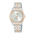 Damenarmbanduhr mit Edelstahlarmband in Silber und Roségold, rundem Zifferblatt