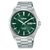 Herrenarmbanduhr mit dunkelgrünem Zifferblatt, Stahldarmband und Datumsanzeige MON 8
