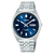 Lorus Herrenuhr mit dunklem blauem Zifferblatt, Edelstahlarmband und Datumsanzeige