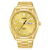 Lorus Herrenuhr mit goldfarbenem Metallarmband, gelbem Zifferblatt, Automatik und Datumsanzeige