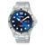 Lorus Herren-Armbanduhr mit silbernem Metallarmband, dunkelblauem Zifferblatt und Automatik-Datum
