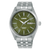 Lorus Herrenuhr mit dunkelgrünem Zifferblatt, Edelstahlarmband und Datumsanzeige „MON 8“