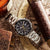Lorus Sports Chronograph-Uhr mit schwarzem Zifferblatt, Tachymeter, Edelstahlarmband