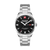 Herrenarmbanduhr Swiss Military Hanowa mit silbernem Metallband und schwarzem Zifferblatt
