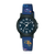 Lorus Kinderarmbanduhr mit dunkelblauem Stoffarmband und rundem schwarzem Zifferblatt