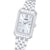 Lorus Damenarmbanduhr mit silbernem Edelstahlarmband und rechteckigem Zifferblatt