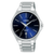 Lorus Herrenarmbanduhr mit dunkelblauem Zifferblatt und Edelstahlarmband, Saphirglas