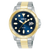 Lorus Sportuhr für Herren mit dunkelblauem Zifferblatt, gold/silbernes Edelstahlband