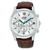 Lorus Herren-Armbanduhr: braunes Lederband, silbernes Gehäuse, Chronographen-Zifferblatt