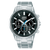 Lorus Herren-Chronograph mit Edelstahlband, schwarzem Zifferblatt