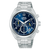 Sport-Armbanduhr für Herren: Lorus Chronograph, blaues Zifferblatt, Edelstahlband