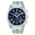 Herrenchronograph mit blauem Zifferblatt, Edelstahlarmband und Chrono-Subdials
