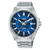 Herrenarmbanduhr Lorus mit blauem Zifferblatt, Analoganzeige und Edelstahlarmband, Automatic