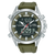 Lorus Herrenuhr mit khakifarbenem Silikonband, Edelstahlgehäuse, Chronograph