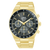 Herren-Armbanduhr Lorus Sport mit Chronograph, goldfarben, schwarzes Zifferblatt, Tachymeter