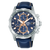 Lorus Herrenarmbanduhr mit Solar-Chronograph, blauem Lederband und blauem Zifferblatt