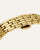 Goldfarbenes Metallarmband mit Gliederstruktur, Detailansicht