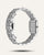 Rückseite der Mockberg Armbanduhr mit silbernem Metallarmband