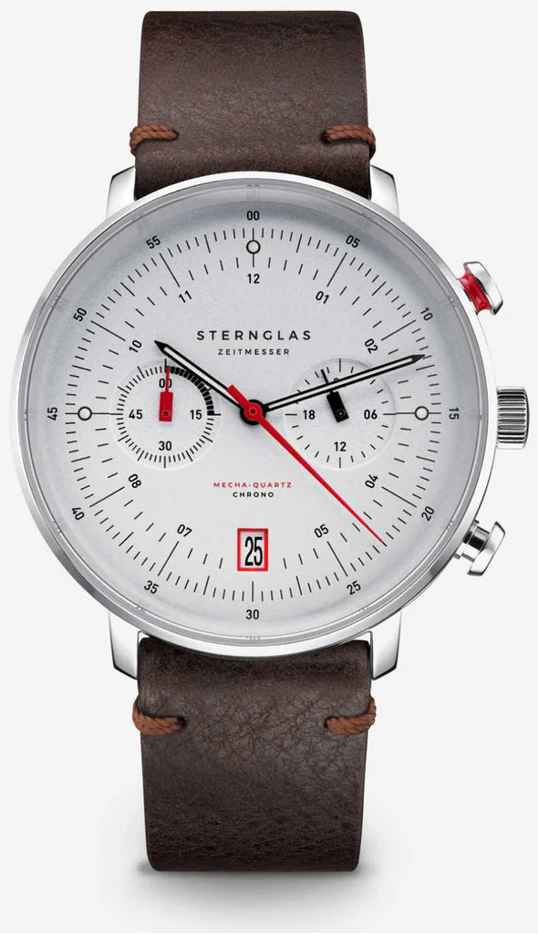 Sternglas Hamburg Chrono S01-HC10-VI11 Montre Homme • Design Bauhaus • Verre Saphir
