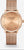 Montre pour femme avec bracelet milanais couleur or rose et cadran beige avec index