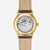 Bracelet de montre pour homme, fenêtre ouverte sur le mouvement ; bracelet en cuir beige