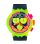 Swatch Big Bold Herrenuhr mit neongrünem Gehäuse, schwarzem Armband und hellgrünem Zifferblatt
