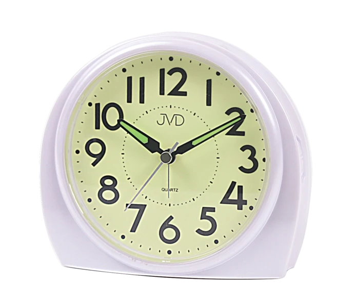 Réveil JVD Wecker SRP3701.2 avec chiffres contrastés, boîtier clair, cadran rond