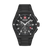 Herren-Armbanduhr mit Chronograph, schwarzes Zifferblatt und schwarzes Armband