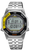 Seiko Herrenarmbanduhr: Metallarmband, schwarzes Digitalziffernblatt, gelbe Akzente
