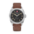 Swiss Military Hanowa Herrenarmbanduhr mit braunem Lederband, rundem Gehäuse, Datum