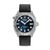 Herrenuhr mit dunkelblauem Zifferblatt, Leuchtindizes und schwarzem Lederarmband