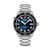Herrenuhr mit dunkelblauem Zifferblatt, Datumsanzeige und Edelstahlarmband