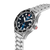 Herrenuhr mit silbernem Metallarmband und blauem Zifferblatt, Datumsanzeige