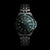 Swiss Military Hanowa Herrenuhr mit grünem Zifferblatt und schwarzem Metallarmband.
