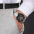Swiss Military Hanowa Herren-Chronograph am Handgelenk, schwarzes Zifferblatt, Metallband
