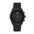 Herren-Chronograph Armbanduhr mit schwarzem Zifferblatt und schwarzem Metallarmband