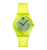 Damenuhr mit leuchtend gelbem transparentem Armband und gepunktetem Zifferblatt