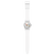Transparente Armbanduhr mit schmalem Gliederband und rundem Zifferblatt