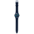 Swatch Armbanduhr seitlich: blaues Textilband mit Schließe