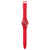 Swatch Damenuhr rot, komplett am Armband mit rundem Herz-Zifferblatt